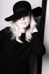 Retro portrait of a beautiful young woman