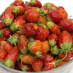 strawberries on the white background