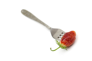 strawberries on the white background