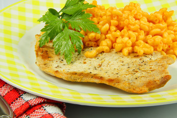 escalope de poulet et coquillettes 22072015