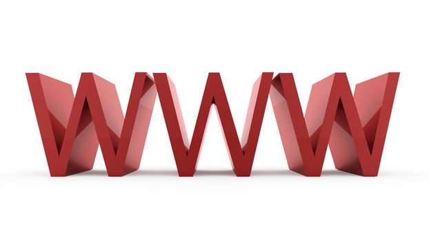 WWW text isolated on white background