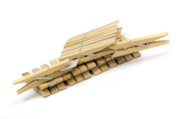 clothespin on the white background