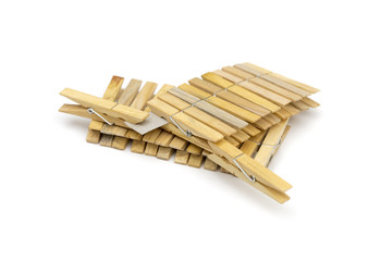 clothespin on the white background