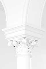 Architectural detail of column in monochrome