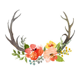 Floral composition with horns