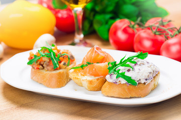 Small tartlets. Appetizer