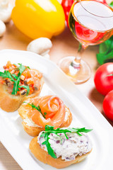 Small tartlets. Appetizer