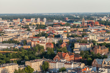 Obraz premium Wroclaw, Poland - June 17, 2015: Aerial view of Wroclaw city
