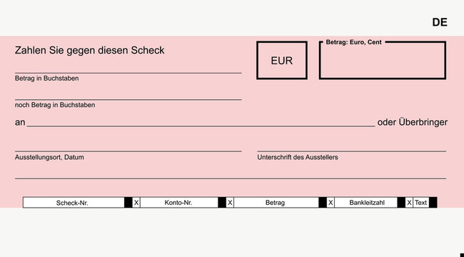 Scheck blanko rot