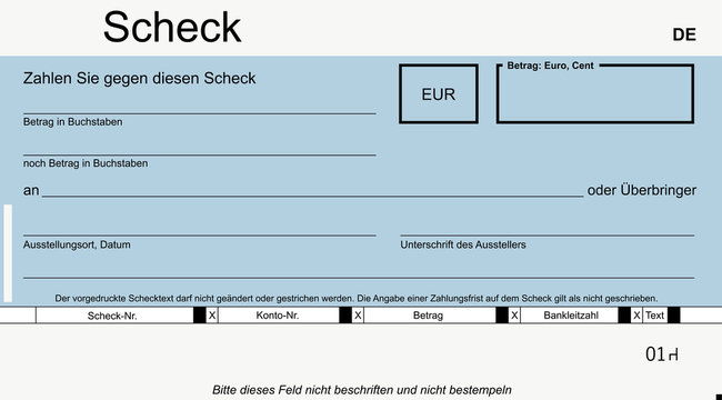 Scheck blau