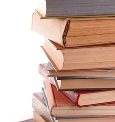 Heap of books isolated on white
