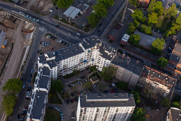Wroclaw, Poland - May 04, 2015: Aerial view of Wroclaw city
