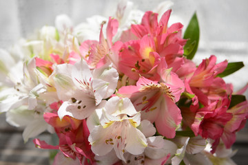 Fototapeta na wymiar Beautiful bright bouquet close up