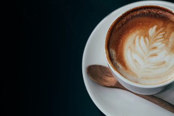 Latte art coffee cup - vintage effect style pictures