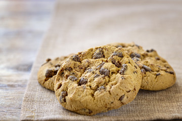 american cookies on wooden table