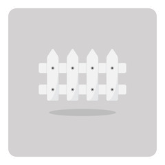 Vector of flat icon, white fence on isolated background