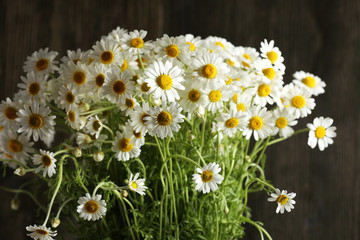 Fototapeta premium Beautiful bouquet of daisies close up