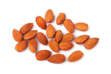 almond nuts isolated on white background