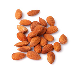 almond nuts isolated on white background