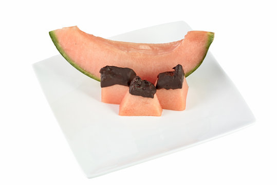 melon and melon chocolate pieces