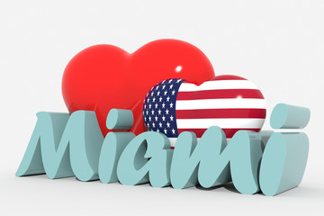 Logo 3d cuori con testo Miami