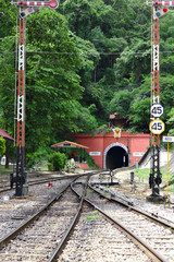 Railway / Complex railway junction, confusing tracks in Thailand