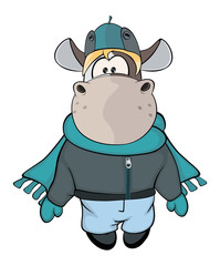 A small cow. Cartoon