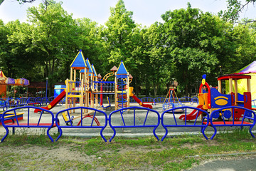 Obraz na płótnie Canvas Colorful playground in public park