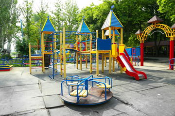 Colorful playground in public park