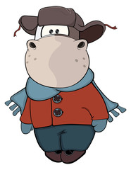 A small cow. Cartoon