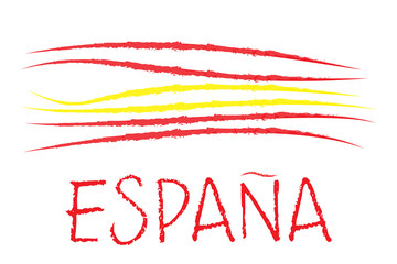 España text whit yellow and red colors vector