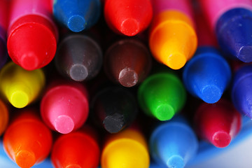 Colorful pastel crayons, closeup