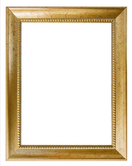cadre dor&eacute; en bois sur fond blanc 