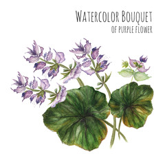 Bouquet of purple wildflower