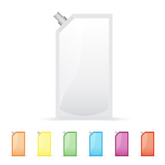 Blank foil or plastic sachet with valve, mock up