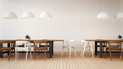Working and Dining set with simple wall / 3D render image