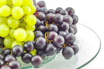 Grapes on a glass table
