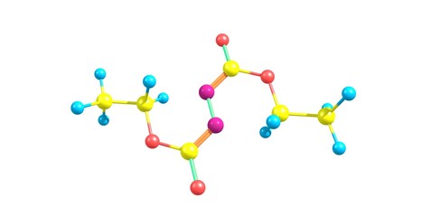 Diethyl azodicarboxylate molecule isolated on white