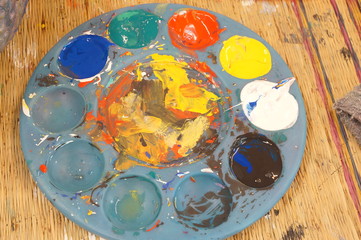 paint painting art fan child drawing color orange concept