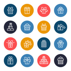 Gift icon set