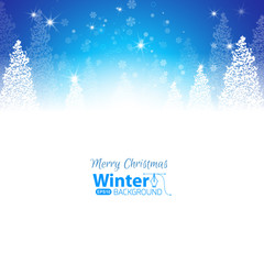 Merry Christmas Landscape. Vector illustration