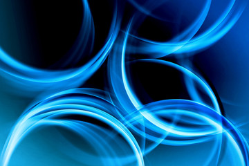 Naklejka premium Blue Abstract Waves Art Composition Background