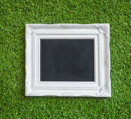 picture frame on green background