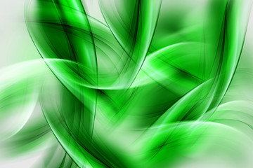 Naklejka premium Green Abstract Waves Art Composition Background