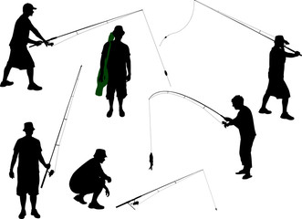 fisherman vector silhouette