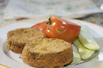 aubergines in carrozza with vegetables