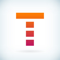 stripes letter T icon design element template