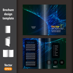 Blue business vector brochure template design