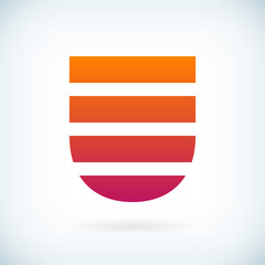 stripes letter U icon design element template