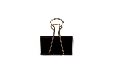Black paperclips isolated on a white